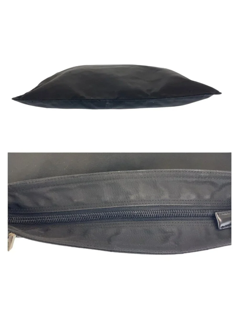 Prada Tessuto Black Silver Nylon Shoulder Bag